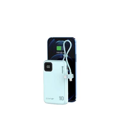 kupować Smukły przenośny power bank z szybkim ładowaniem 10000 mAh z kablem i cyfrowym wyświetlaczem online manufacture