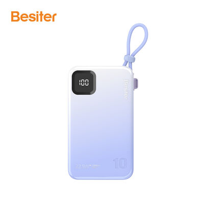 comprar OEM / ODM 10000mah Polymer Power Banks Popular cargadores de baterías ABS portátiles con cable incorporado de 22.5w online manufacture