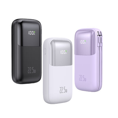 Buy Portable Power Bank High Capacity with LED Display and Dual Cables for Outdoor Use online manufacture