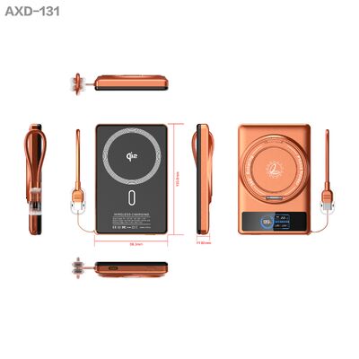 comprar 5000mAh Power Bank Magnética Sem Fio, Carregamento Rápido PD de 22,5W, Carregador Portátil com Cordão online manufacture