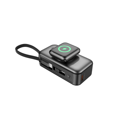 comprar Mini Power Bank Portátil de Bolsillo de 5000 mAh con Entrada/Salida Tipo-C de 20W, 3 Puertos Tipo-C y Cargador Inalámbrico con Soporte para Reloj online manufacture